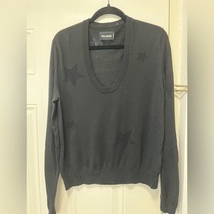 Zadig & Voltaire thin sweater with stars size M